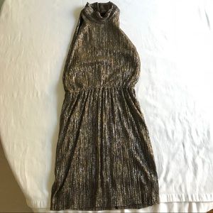 TFNC Gold Halter Dress